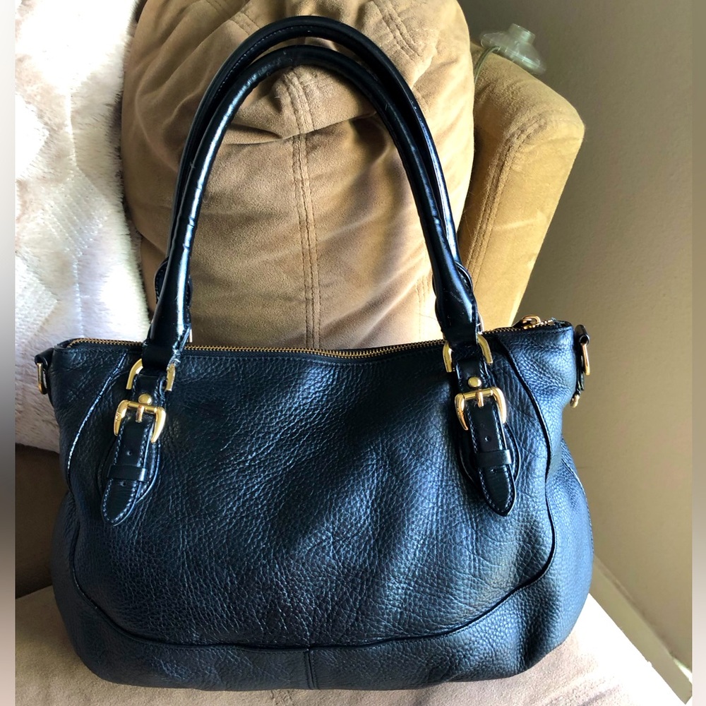 Gorgeous Ralph Lauren Black Leather Shoulder Bag Black